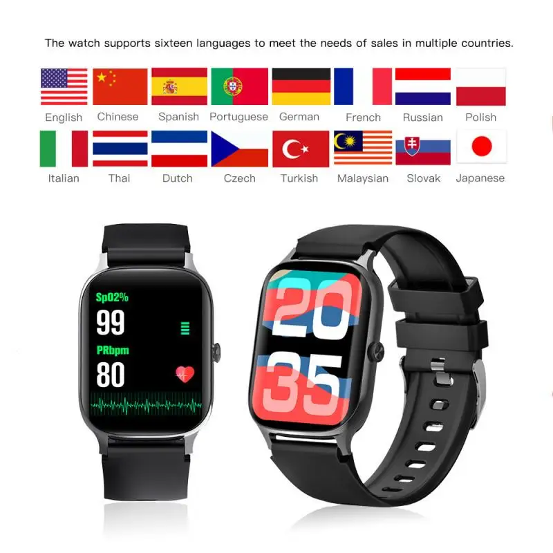 

F37 Smart Digital Watch Bracelet For Men Women With Heart Rate Monitoring Running Pedometer Calorie Counter Health Sport Tracker