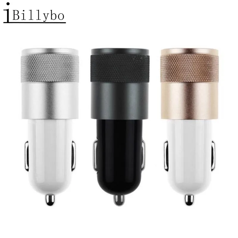 Автомобильное зарядное устройство 2.1A Двойные usb порты сплав универсальная