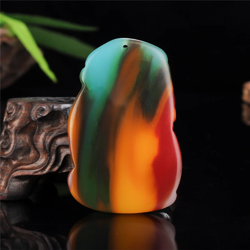 Натуральный цвет Нефритовый камень ваза кулон из сосны Китайский жадеит