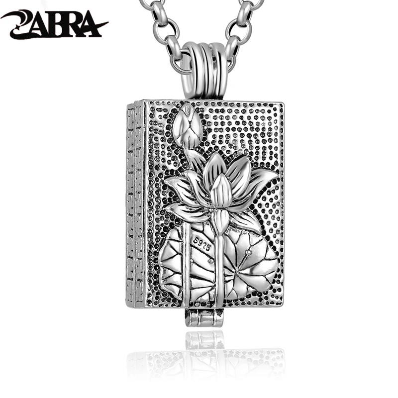 Zabra из натуральной 925 проба Будды кулон Цепочки и ожерелья для Для мужчин Винтаж