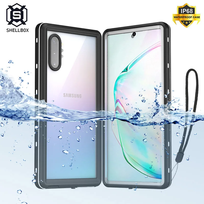 Чехол Shellbox 360 Водонепроницаемый для Samsung Note 10 Plus ударопрочный чехол S10 S9 Роскошный