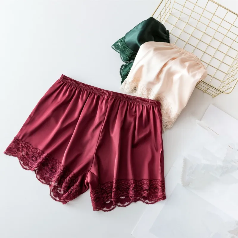

Women Satin Lace Knickers Panties Shorts Briefs Faux Silk Underpants Underwear YLM9968