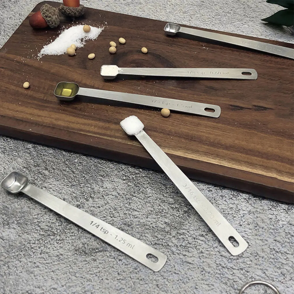 

5pcs/set Measuring Spoons Mini Stainless Steel Graduated Measure Scoops Kitchen Accessory