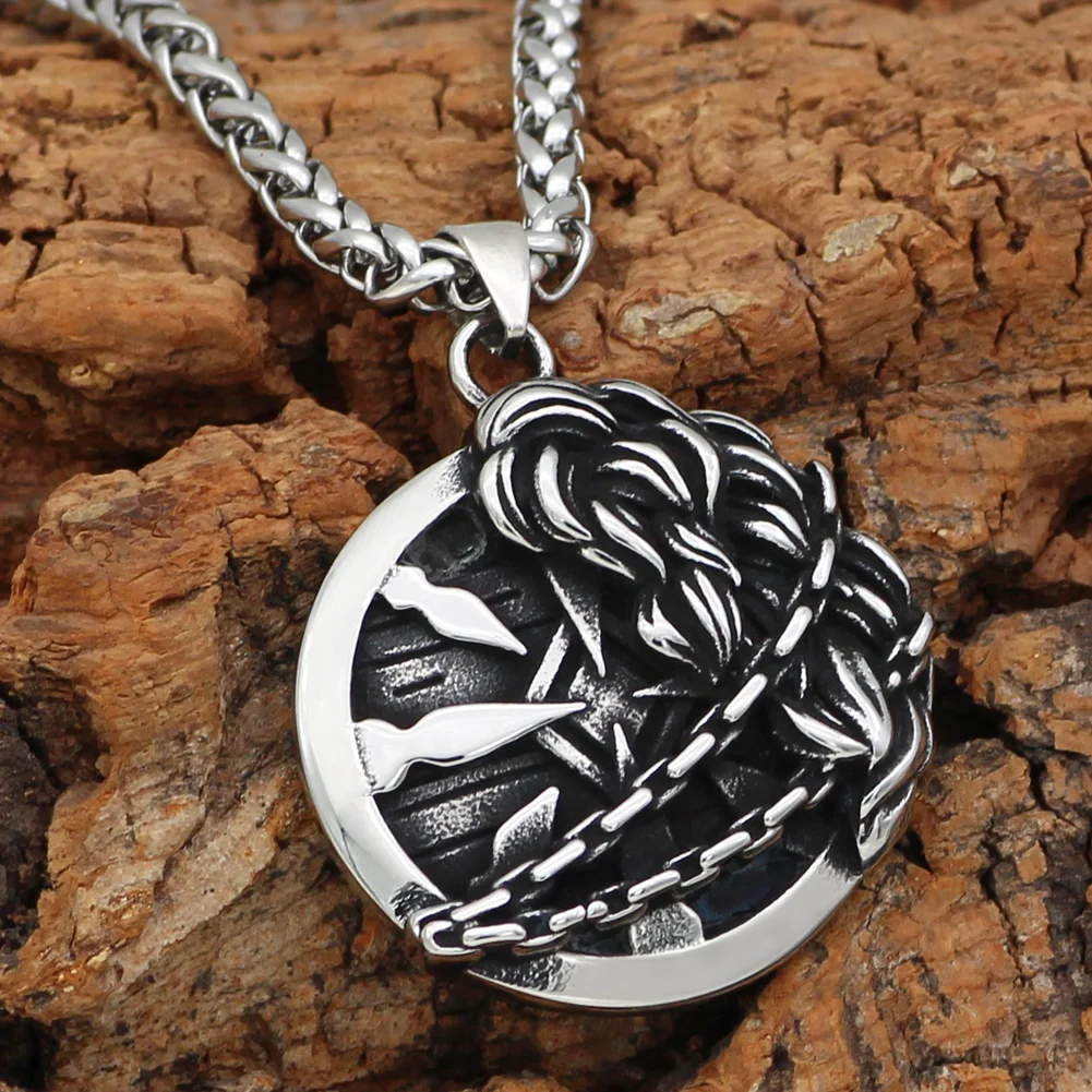 Мужская нержавеющая сталь скандинавский Викинг щит Компас талисман подвеска