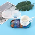 Овальная форма сделай сам, Гибкая силиконовая форма в виде подноса, многоугольная форма для литья эпоксидной смолы, форма для штукатурки, ювелирные изделия своими руками