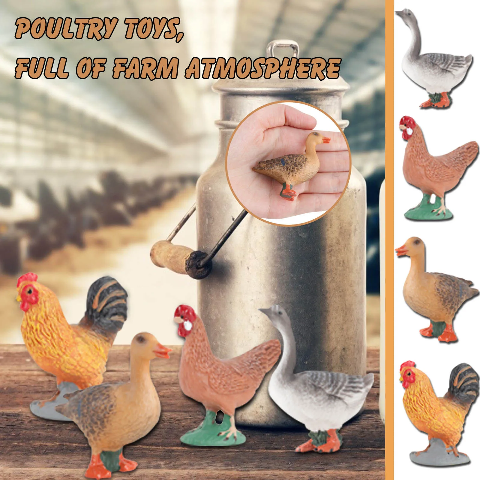 

poultry toys full of farm atmosphere Chicken Mini Simulated Farm Poultry Animal Model Furnishing To Create A Farm Atmosphere