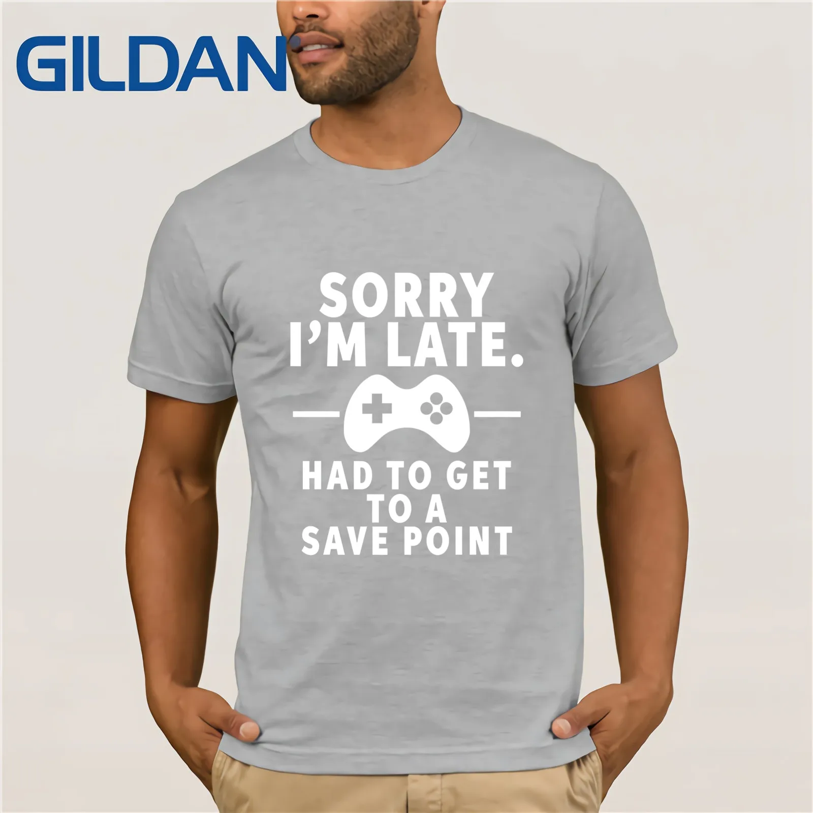 Мужская футболка с коротким рукавом Sorry I M Late Gamer забавная Футболка принтом