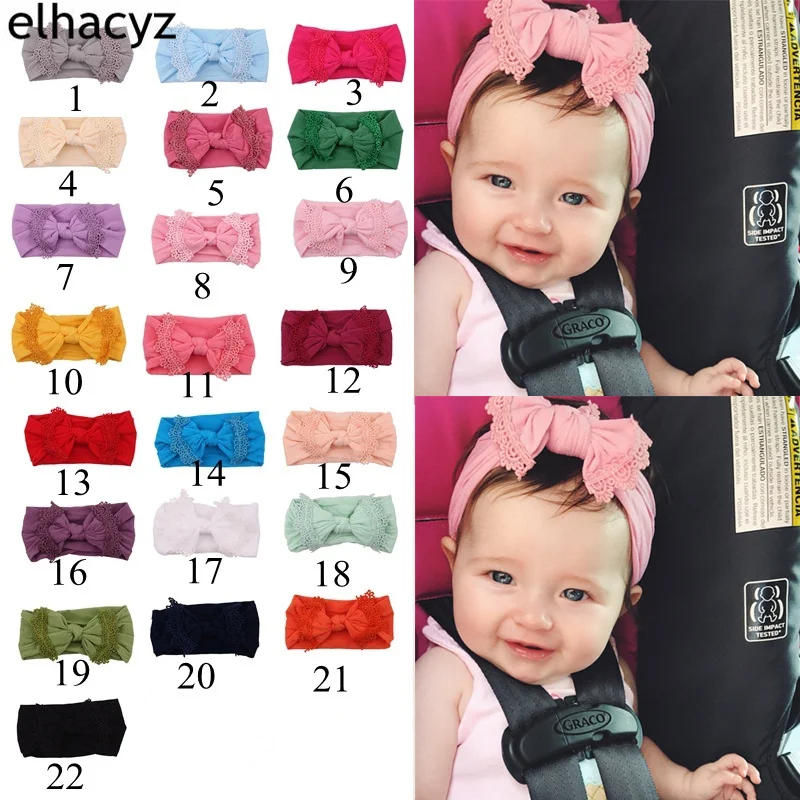 1 шт. новые милые широкие нейлоновые повязки на голову с кружевной отделкой