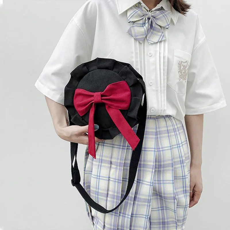 Сумка женская тканевая круглая с большим бантом повседневная 2020 |