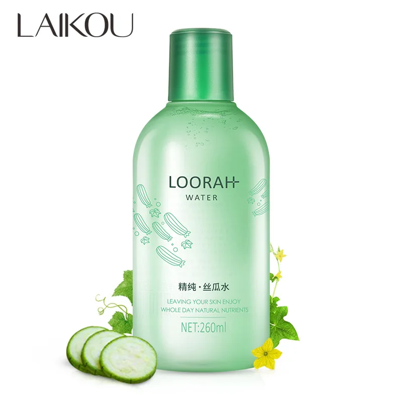LAIKOU Loofah Face Tonic Moisturizing  Hydration Anti-Aging Oil Control Shrink Pores  Makeup Water Face Toner Skin Care 260ML