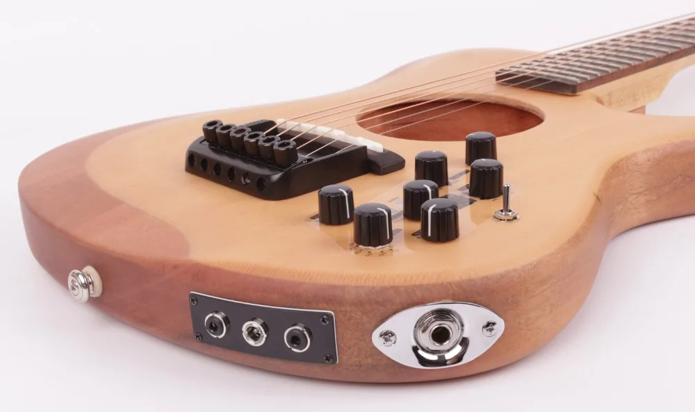 headless elektrische akustische stille links rechts hand gitarre reise mini tragbare gebaut in wirkung kostenloser versand free global shipping