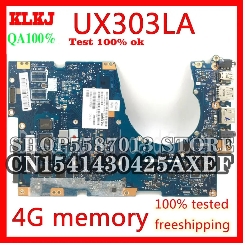 

KLKJ UX303LA For ASUS UX303LN UX303L UX303LA Laptop Motherboard UX303LA Mainboard REV2.0 I5-4210U CPU Test GM Work 100%