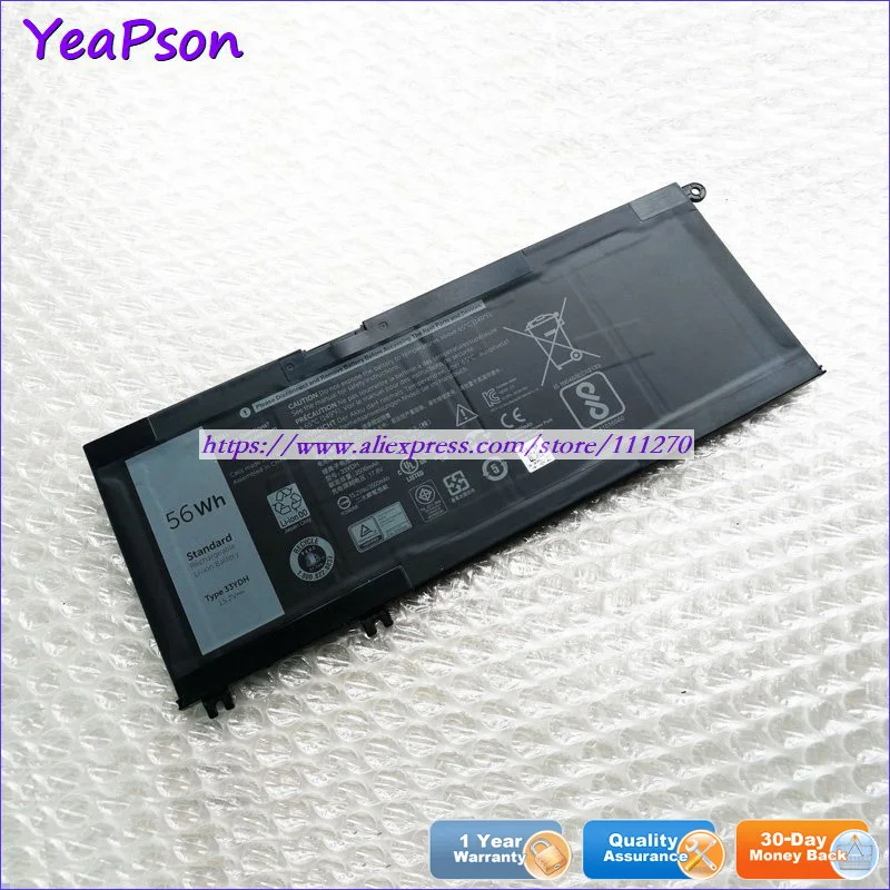 Аккумулятор для ноутбука Yeapson 15 2 в 56Wh 33YDH 081PF3 PVHT1 Dell G3 17 3779 G5 5587 Inspiron 7773 7778 7779