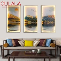 oulala wall sconces lights contemporary three pieces suit lamps landscape painting led creative for home