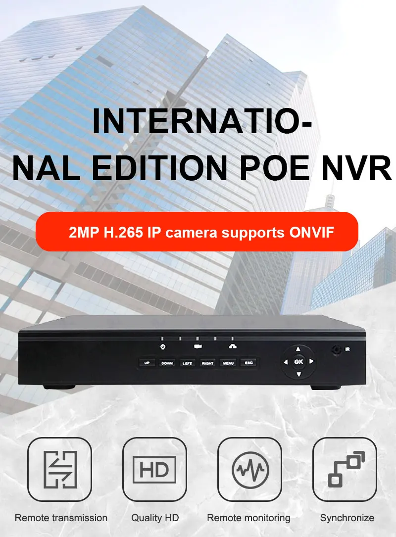 MoGood международная версия Система охранного видеонаблюдения PoE NVR с 8 PoE портами для 4ch 5MP/4MP/2MP H.265 ip-камера Поддержка ONVIF
