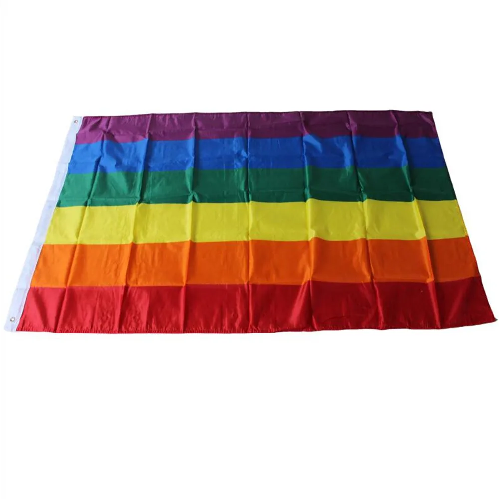

Rainbow Gay Lesbian Pride Banner Flag Outdoor Garden Polyester 150x90cm Colorful Flag Home Gardening Decoration Tools 2