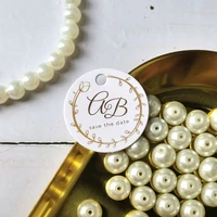yj2 100 pcs 35mm diameter white pape gold lettes personalized customized with own logo thank you cards for business