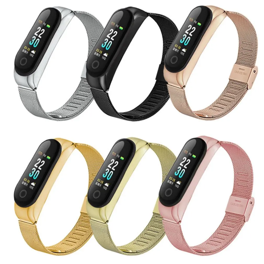 Модный Для Xiaomi Mi Band 4 сменный спортивный металлический ремешок с пряжкой браслет
