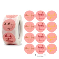 500pcs 2 5cm gold foil sticker thank you for your order pink label kawaii stickers decoration stationery sticker