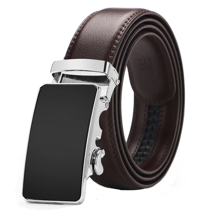 

Hot sale Business Male brown Belts Famous Brand Popular Leather Belt Newest Automatic Buckle Designer Men Brown Belt
