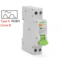 type a curve b rcbo 6ka 18mm 32a 10ma 30ma 300ma 1p n residual current circuit breaker with over current and leakage protection