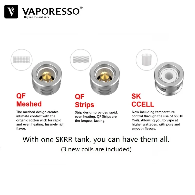 Испаритель Vaporesso SKRR для электронной сигареты емкость 8 мл атомайзер с GF сетчатой