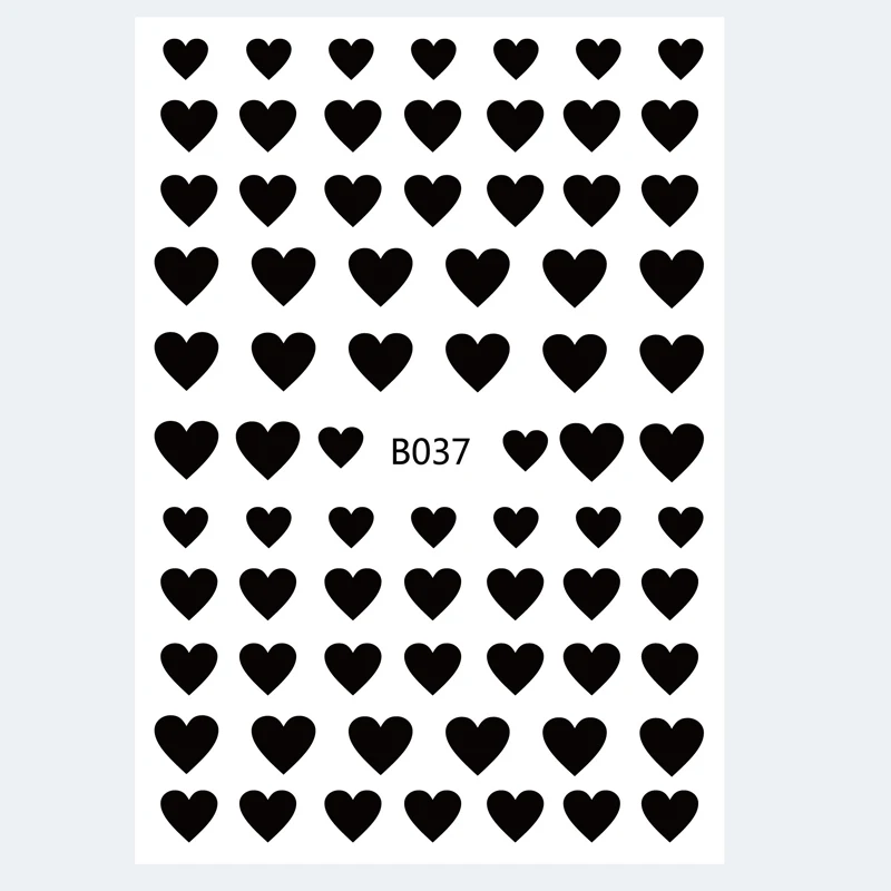 

10-12PCS New Love Nail Art Sticker DIY Colorful Black and White Love Nail Slider Self-adhesive Nail Art Decoration Applique Set