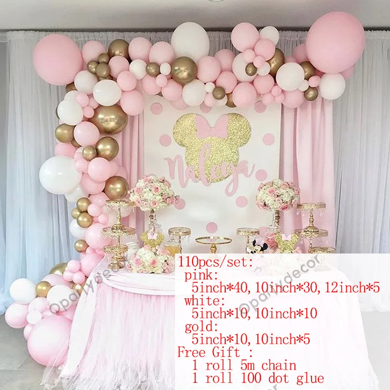 110 шт. гирлянда сделай сам для девочек на день рождения юбилей воздушные шары