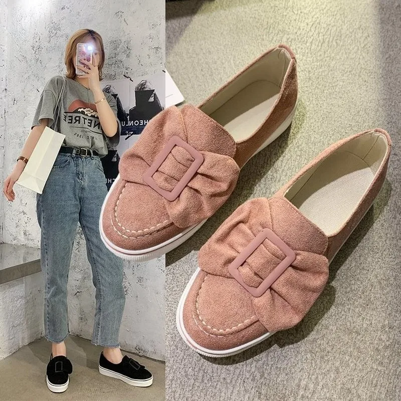 

35-41 42 43 Plus Size Women's Shoes Casual Slip-on Sneakers Fashion Sneaker Bowknot Women's Flat Shoes 2020