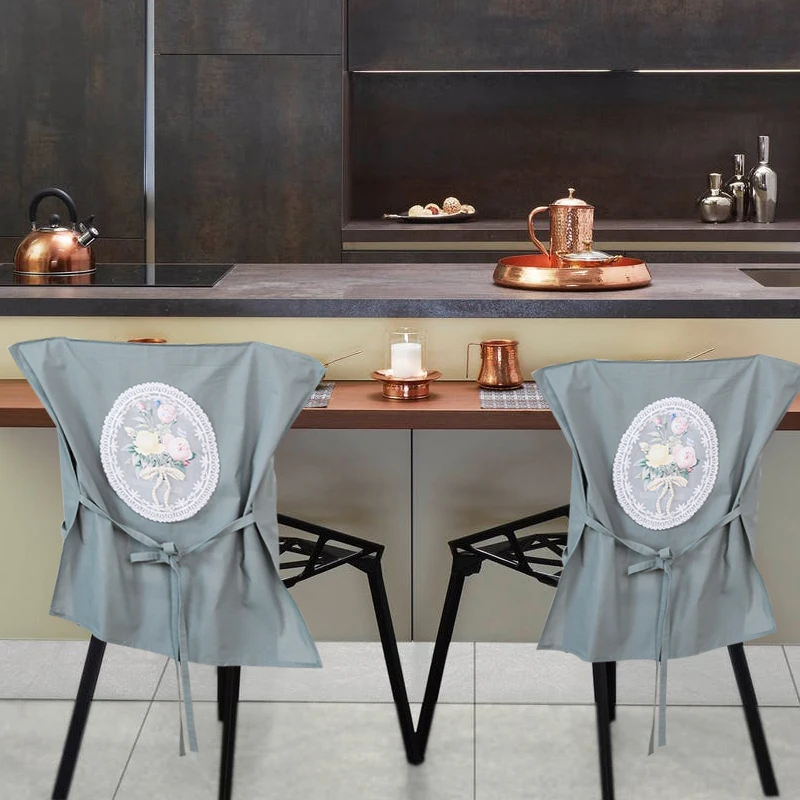 

1 шт. нескользящий съемный противоударный чехол для стула из 100% хлопка, кухонный чехол для кофе, ужина, ресторана, дома, шезлонг