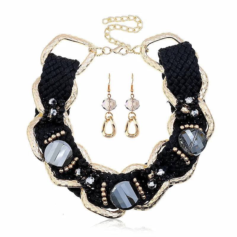 Африканские ювелирные изделия большая цепочка из сплава черный кристалл модное