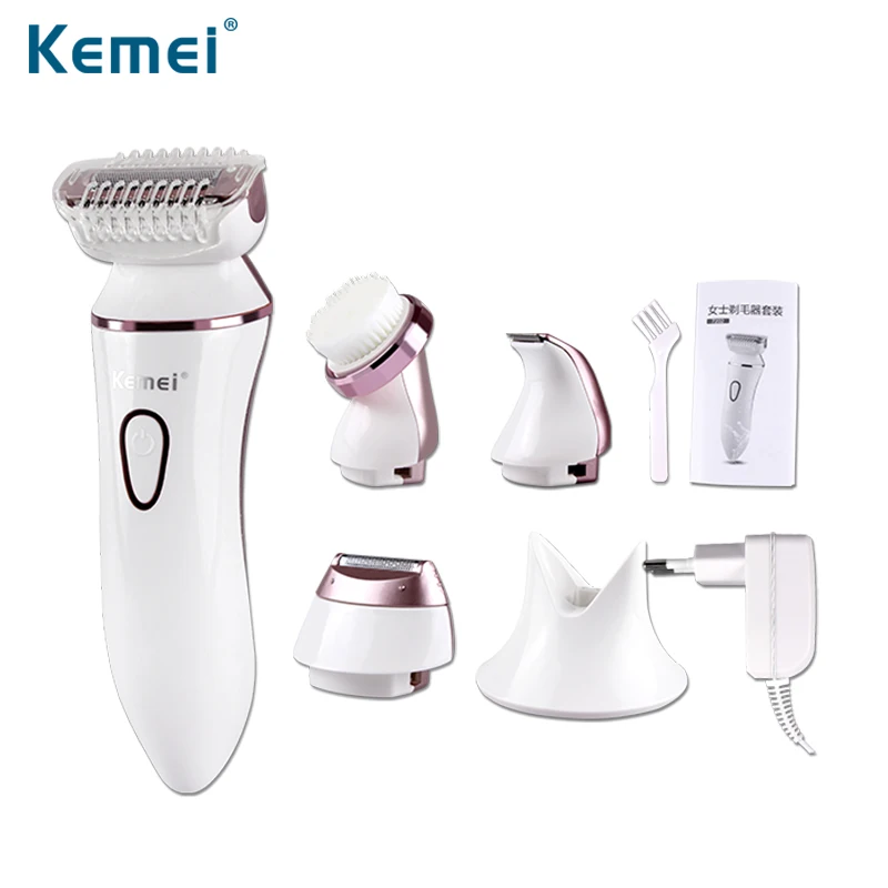 

KM-7202 4 IN 1 Lady Electric Shaver Set Cordless Electric Hair Removal Epilator For Women Bikini Underarm Body Shaving Tools