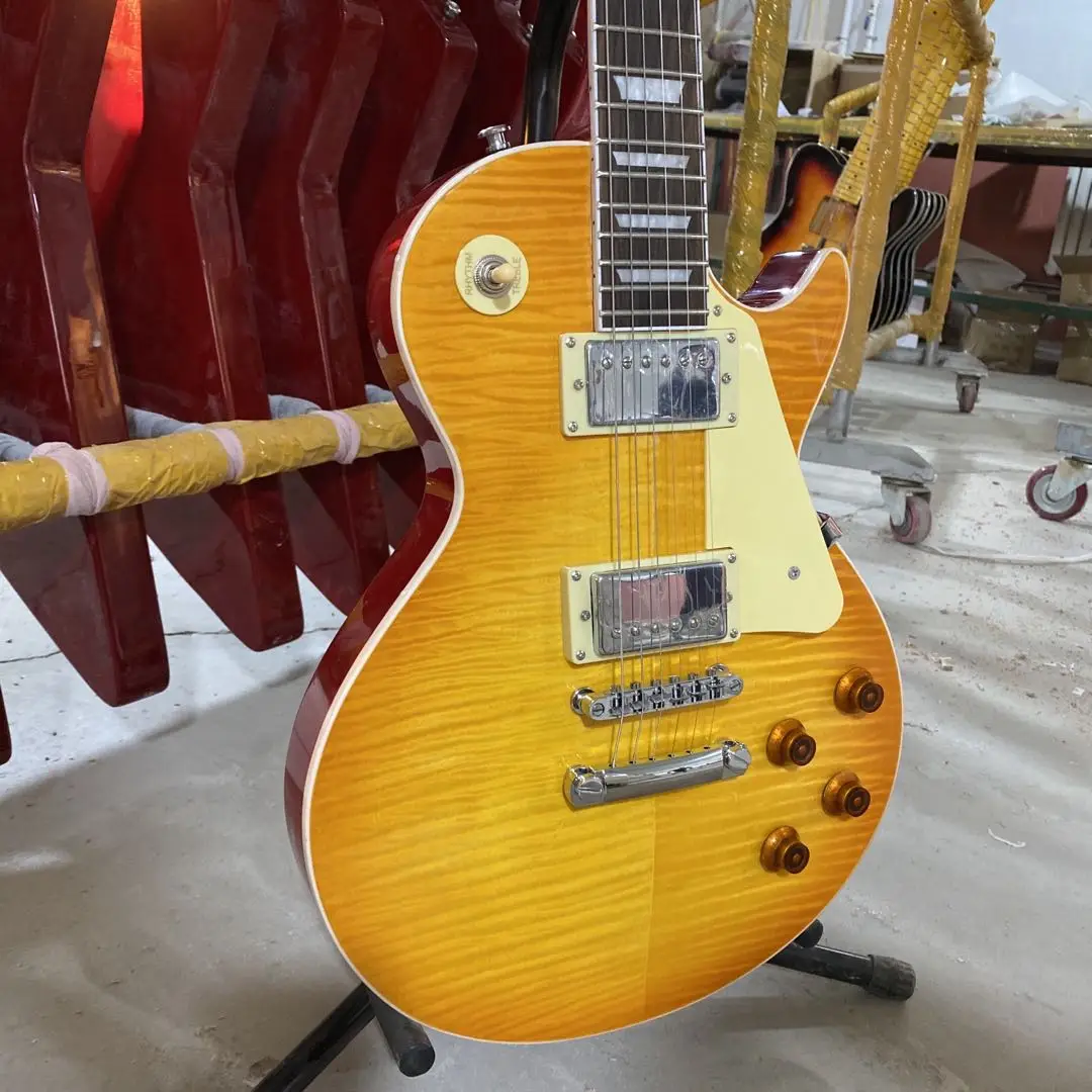 

Standard Electric Guitar Tiger Maple Top Free Shipping