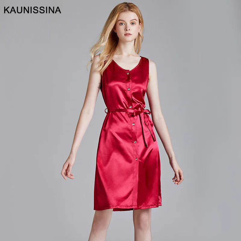 

Women Sexy Lingerie Sleepwear Silk Nightgown Casual Night Gown Homewear V Neck Soft Nightdress Summer Sleepshirts Sleeping Dress