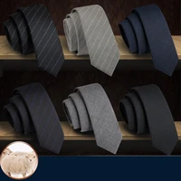 high quality 2019 new designers brands fashion business casual 5cm slim ties for men wool necktie work with gift box gray black