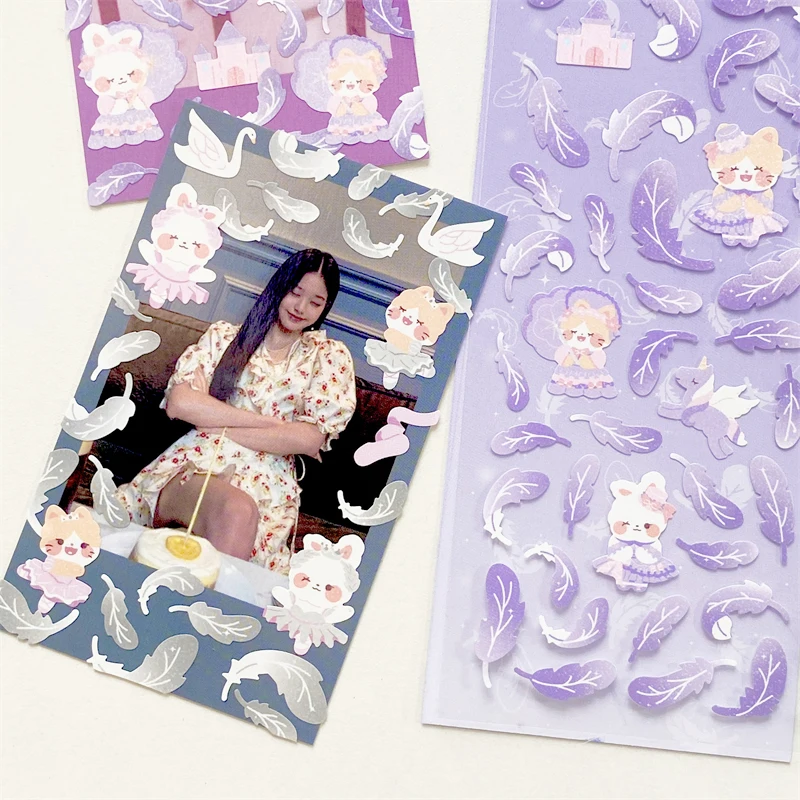 Перо мечты лазер красочный Справочник украшения наклейки милый журнал