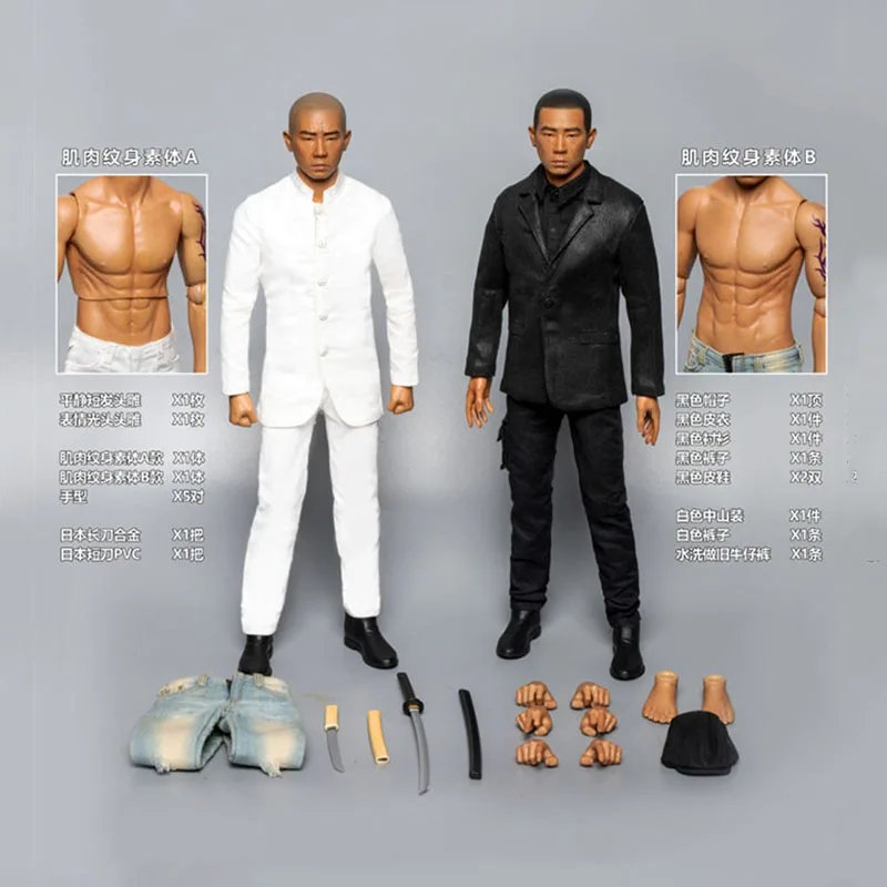 

BBOTOYS GHZ02 In Stock 1/6 Collectible Jordan Chan Full Set Action Figure With Double Heads Bodies Clohes Set Model for Fans
