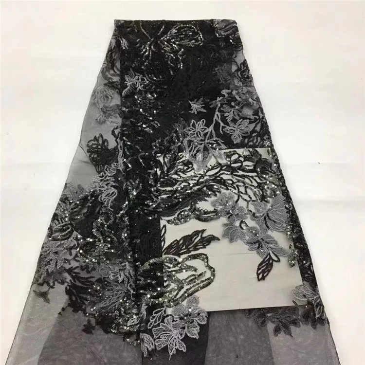 

MIQIER 2020 High Quality African nigerian Lace Fabric tulle fabric with sequins cotton fabric fabric for sewing EmbroideredCD903