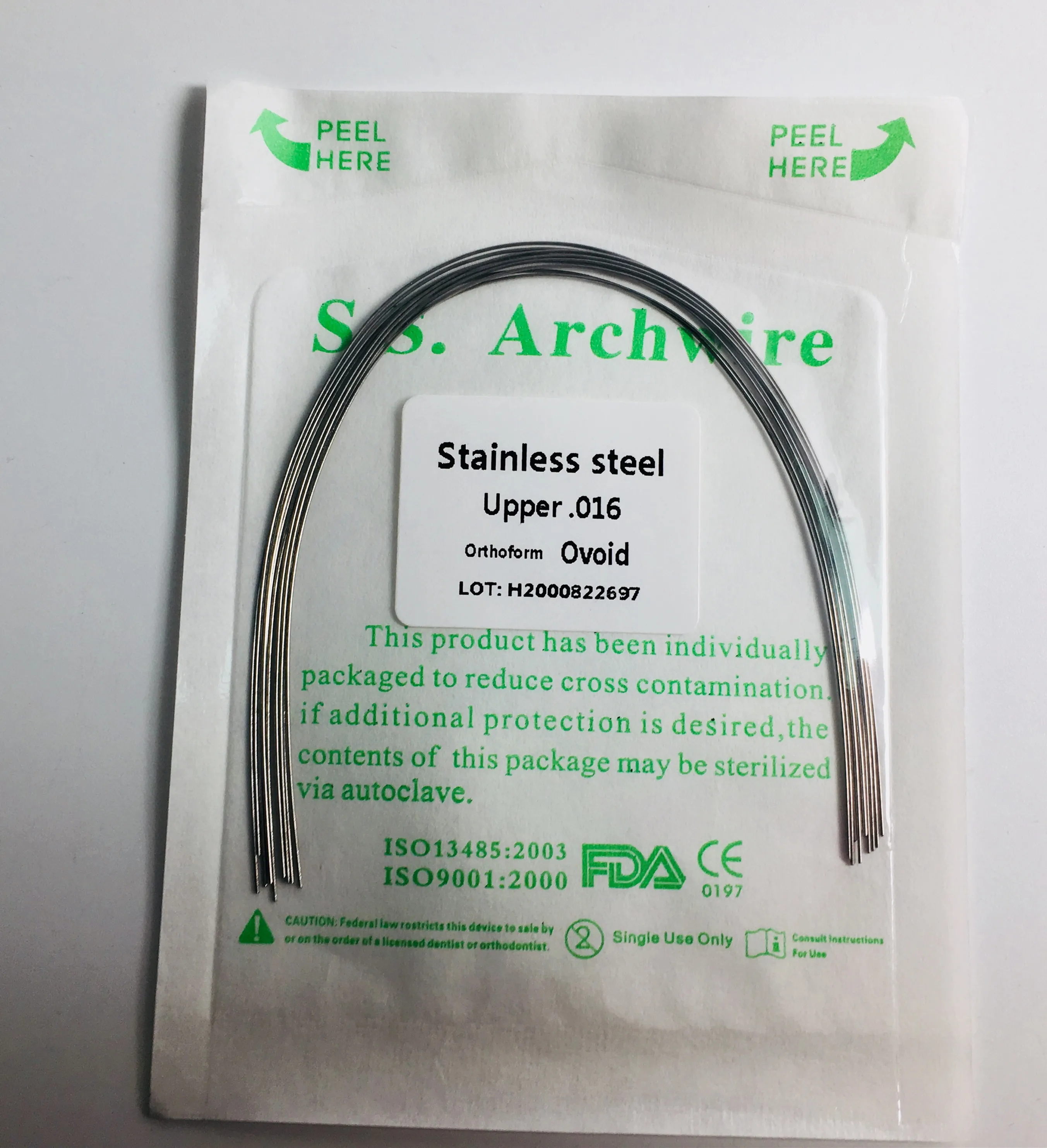 

016" Upper Stainless Oval Wires Dental S.S Retainer Wire Orthodontic Steel Archwire 10Pcs/Pack Summer Holiday Student Treatment