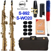 mfc soprano saxophone s 992 s wo20 gold lacquer sax soprano mouthpiece ligature reeds neck musical instrument accessories