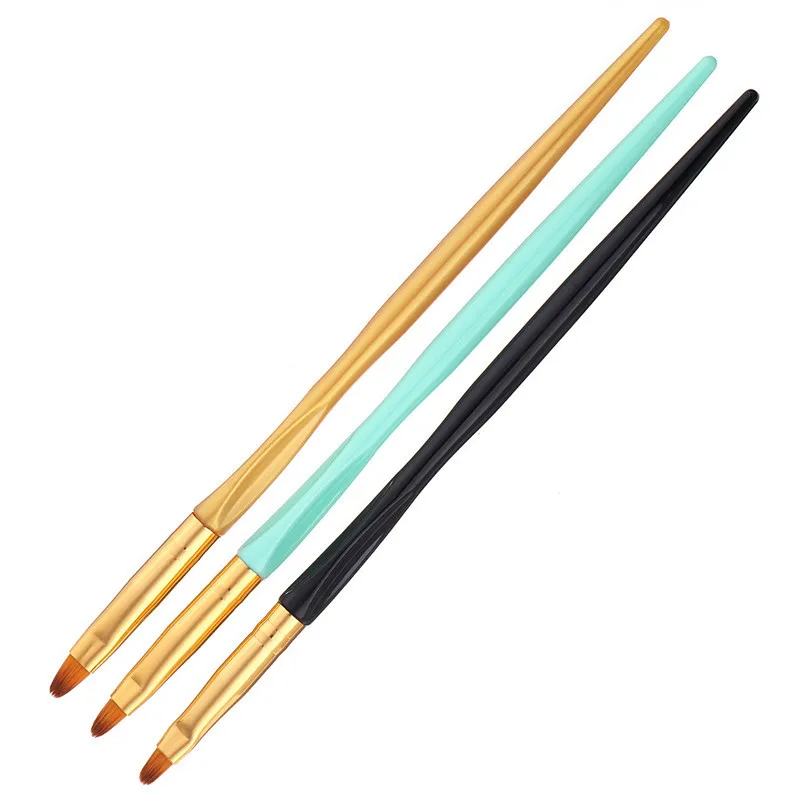 3 шт. Краски кисти дерево нейлон волос различной Размеры изогнутым наконечником