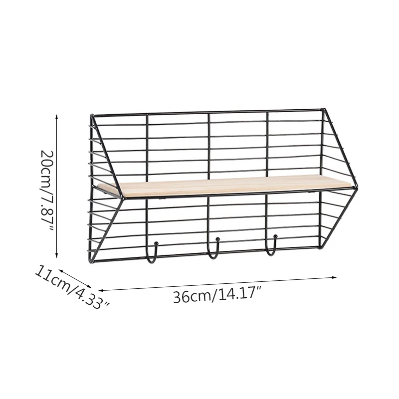 

Simple And Modern Iron Hook Wall Shelf Home Living Room Storage Rack Wall Decoration Multifunctional Storage Rack