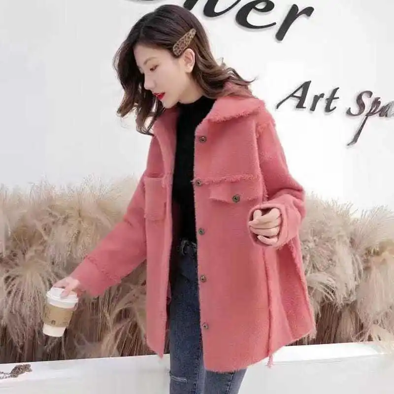 Женский кашемировый вязаный кардиган повседневный Свободный из искусственной