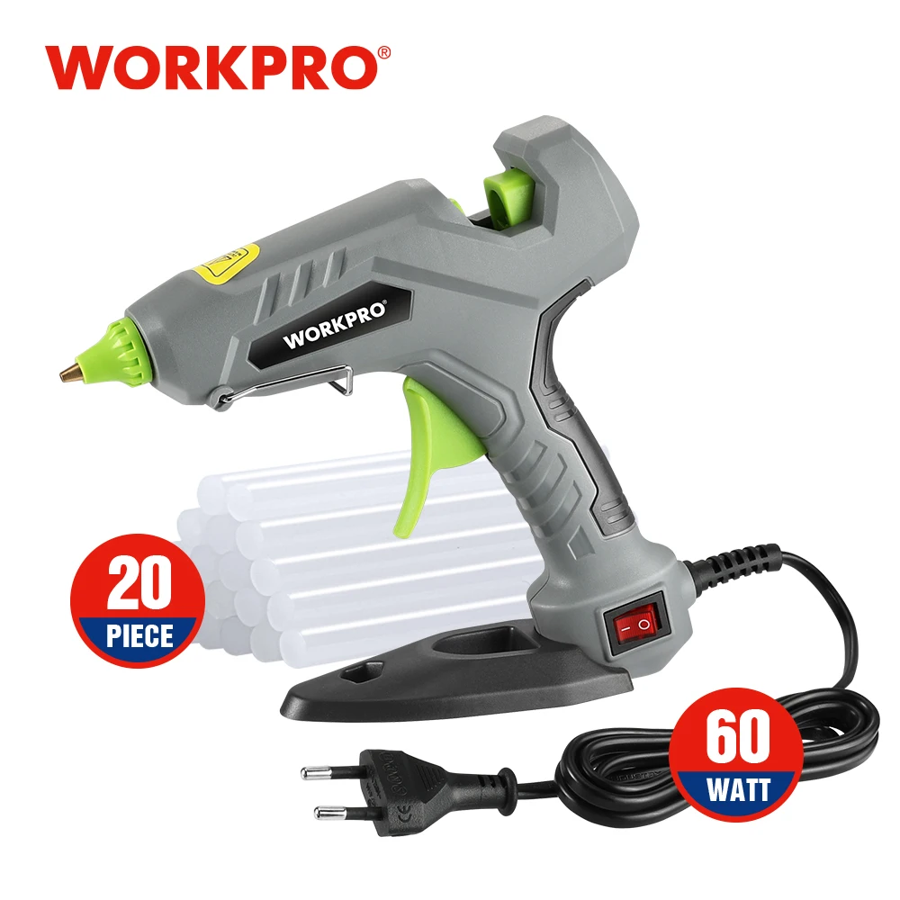 

WORKPRO Hot Glue Gun 60W Mini Glue Gun with 20pcs Glue Sticks High Temp Hot Melt Glue Gun for DIY Home Quick Repairs