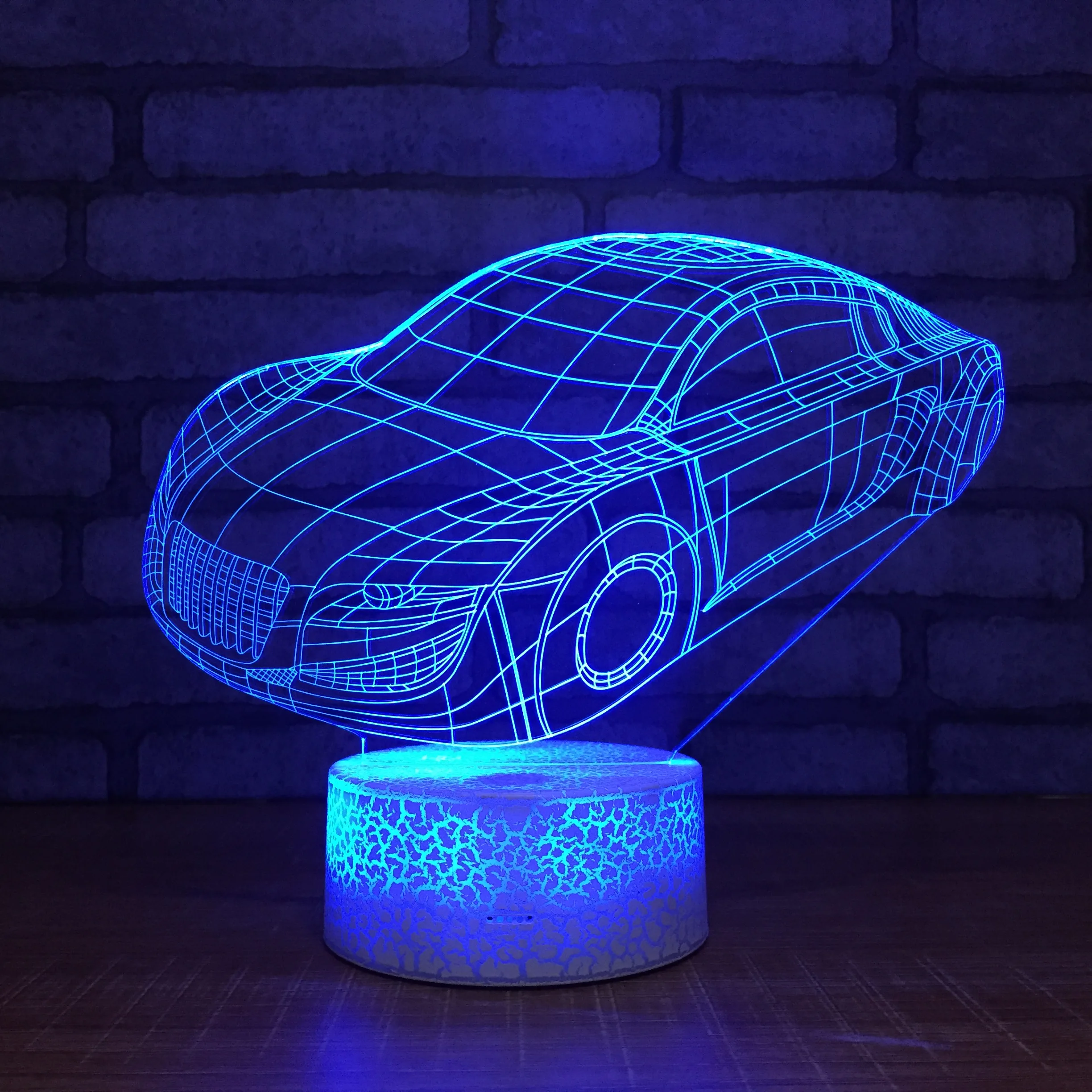 3d настольная лампа в спортивном автомобиле креативные ночники с usb Bluetooth и