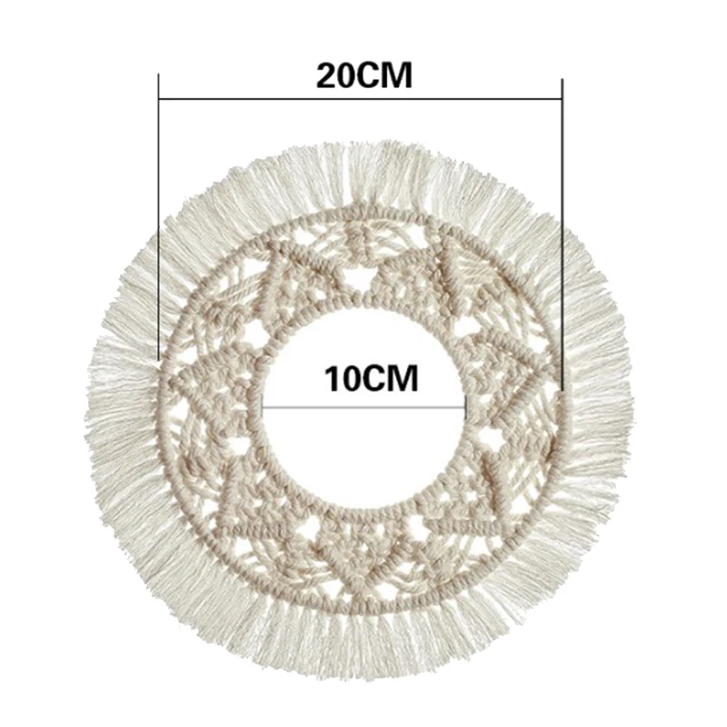 

Bohemian Woven Round Hand-Woven Lace Tassel Wall Hanging Tapestry Wall Decoration Home Decoration