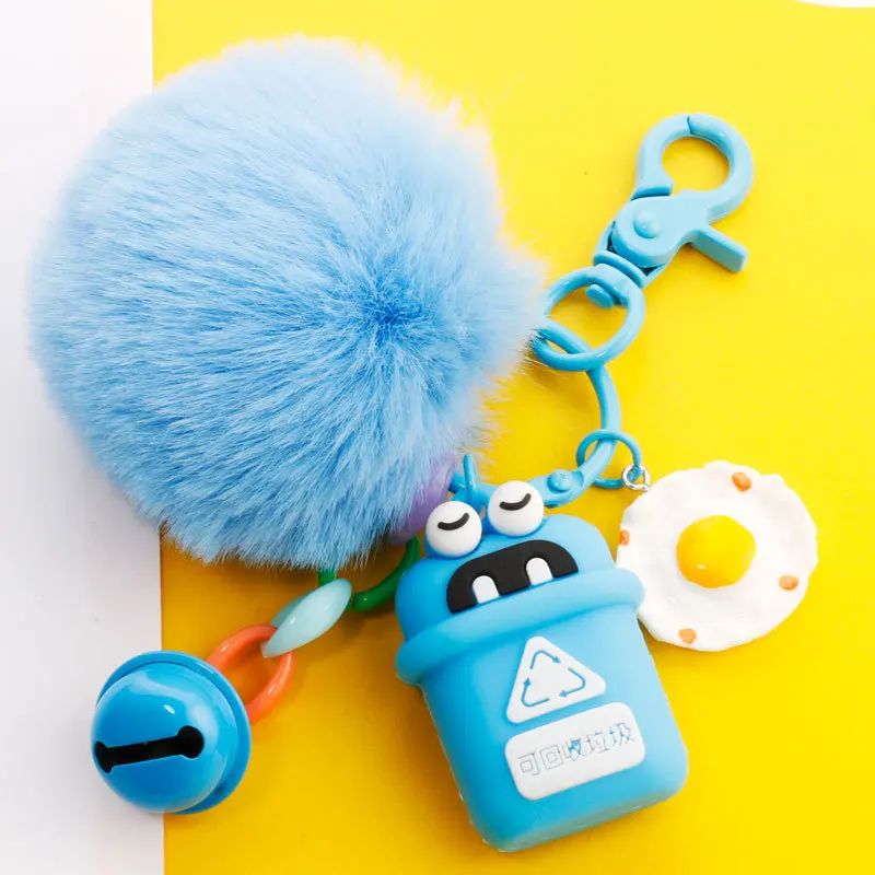 

1pc New Fashion trash can keychain car Epoxy Key chain Ring 4 Styles Garbage classification Charms Pendant Keychain Holder