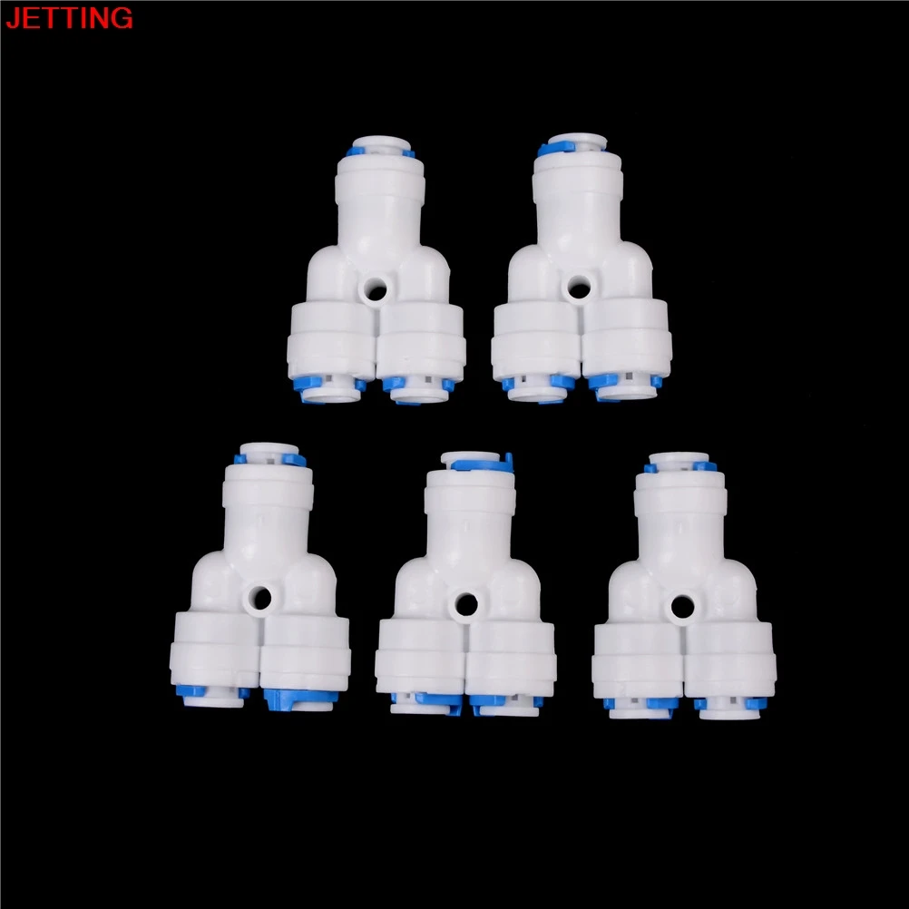 

5 PCS Y Type PE Pipe Fitting Hose Plastic Quick Connector Aquarium RO Water Filter Reverse Osmosis System 1/4" OD Tube