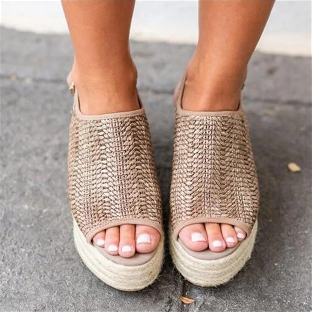 

Women Sandals Retro Platform Sandals Sapato Feminin Heels Sandal For Women Wedge Shoes Peep Toe Chaussures Femme Summer Sandals