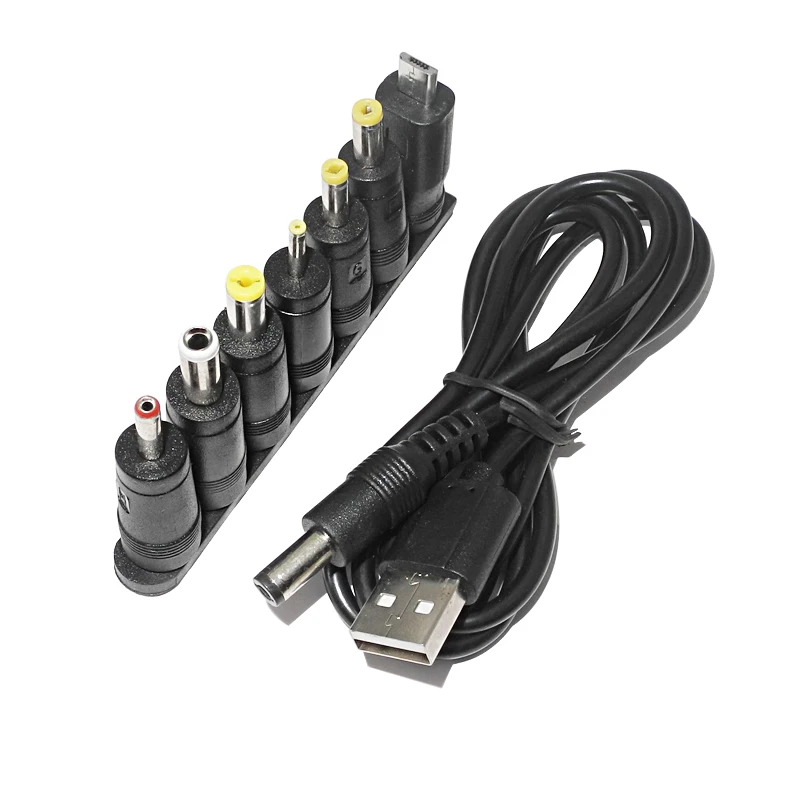 USB кабель питания постоянного тока с разъемом 5 5*2 1 мм В зарядный шнур 7 разъемами